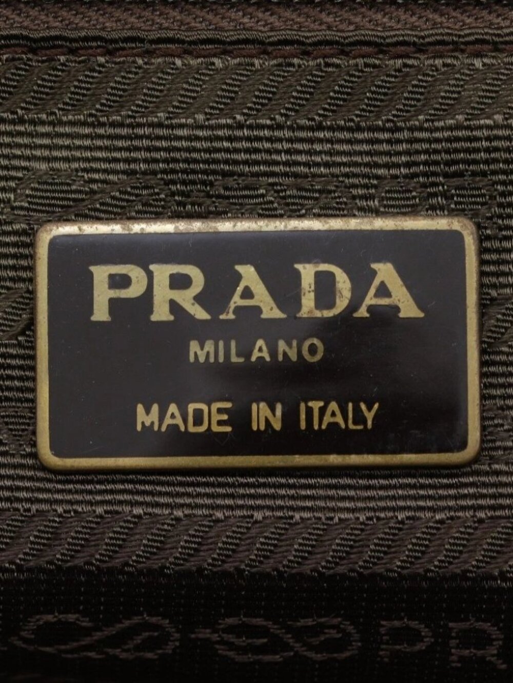 PRADA Logo embossing Handbag Tote Bag Brown Calfskin/Nylon unisex - Picture 11 of 12